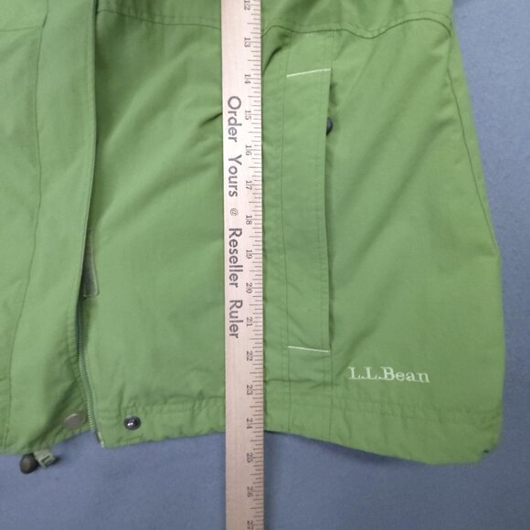 LL Bean Jacket Womens M Green Blue Zip Out Fleece Coat Liner Hooded Outdoors - Picture 16 of 16